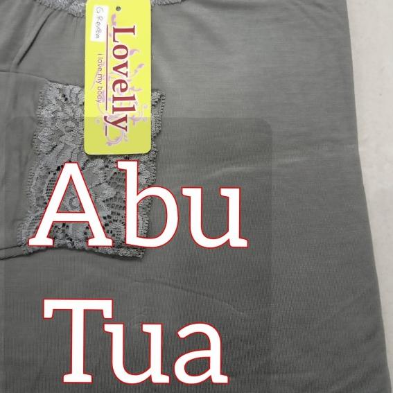 Manset Gamis Renda | Baju Gamis Renda | Dalaman Gamis - abu tua, XL