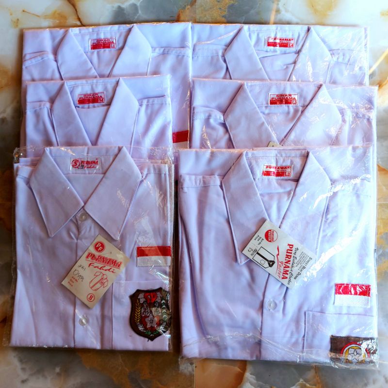SERAGAM SEKOLAH SD SMP SMA hem putih pendek (real pict)