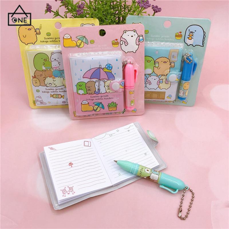 COD❤️Kartun Kreatif  Notebook Portabel Mini  Dengan Set Bolpoin-A.one