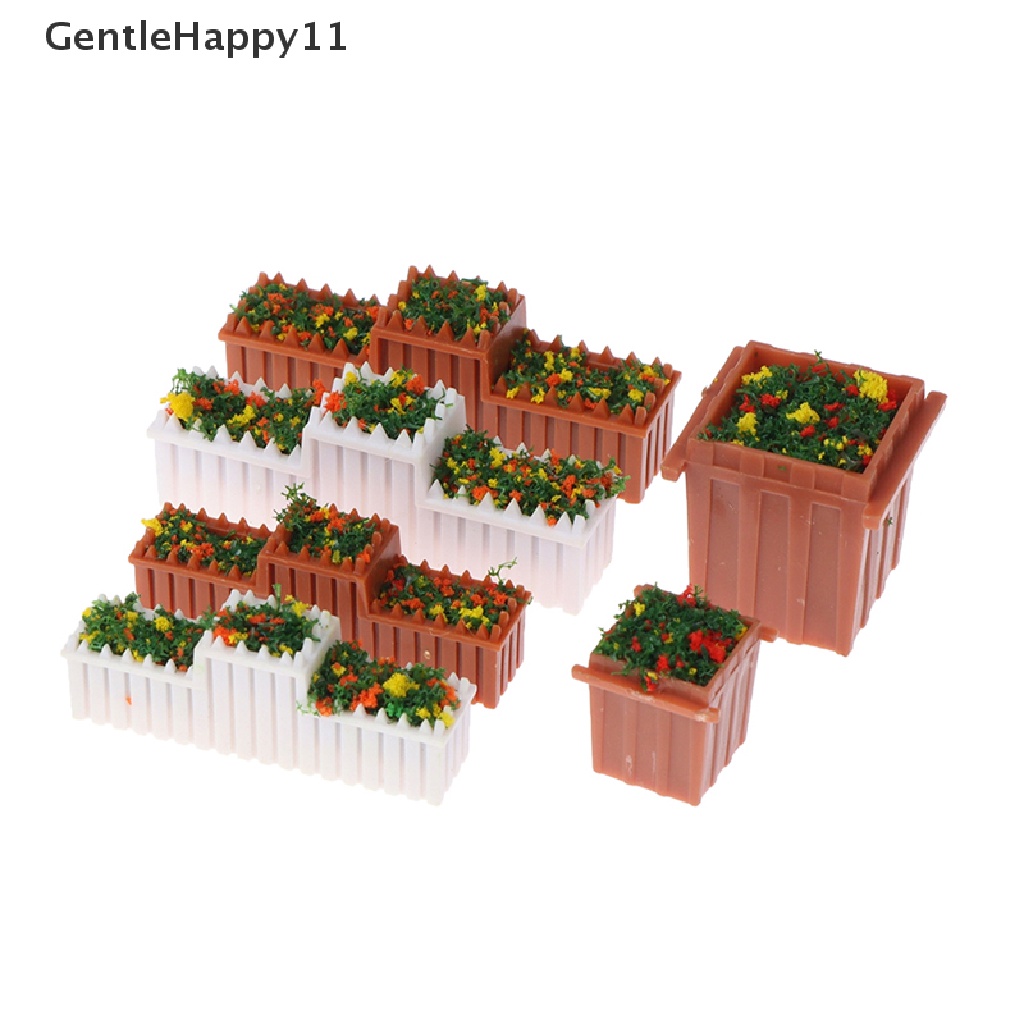 Gentlehappy 1: 12bunga Miniatur Rumah Boneka Bed Model Pot Bunga id