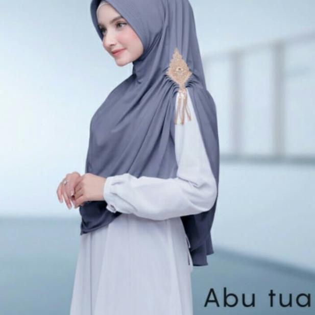 Hijab ORI Khimar Syari Renda Prada Emas Import Quality - Magenta