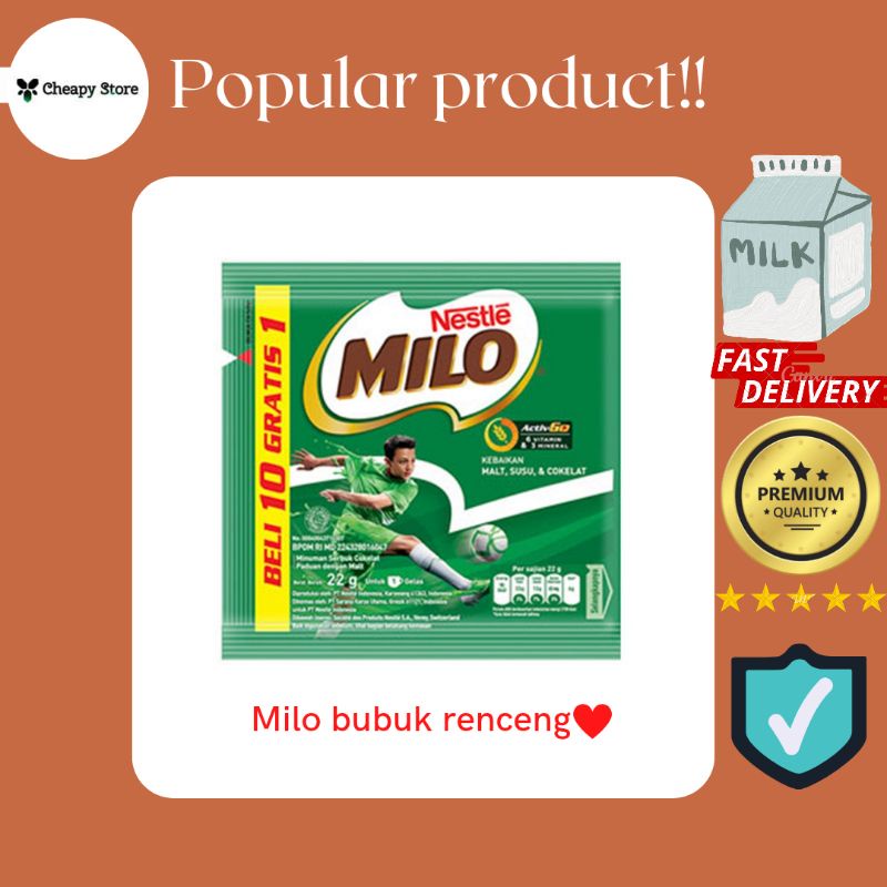 

MILO Activ-Go 22gr renceng dapat bonus 1 selama persediaan masih ada