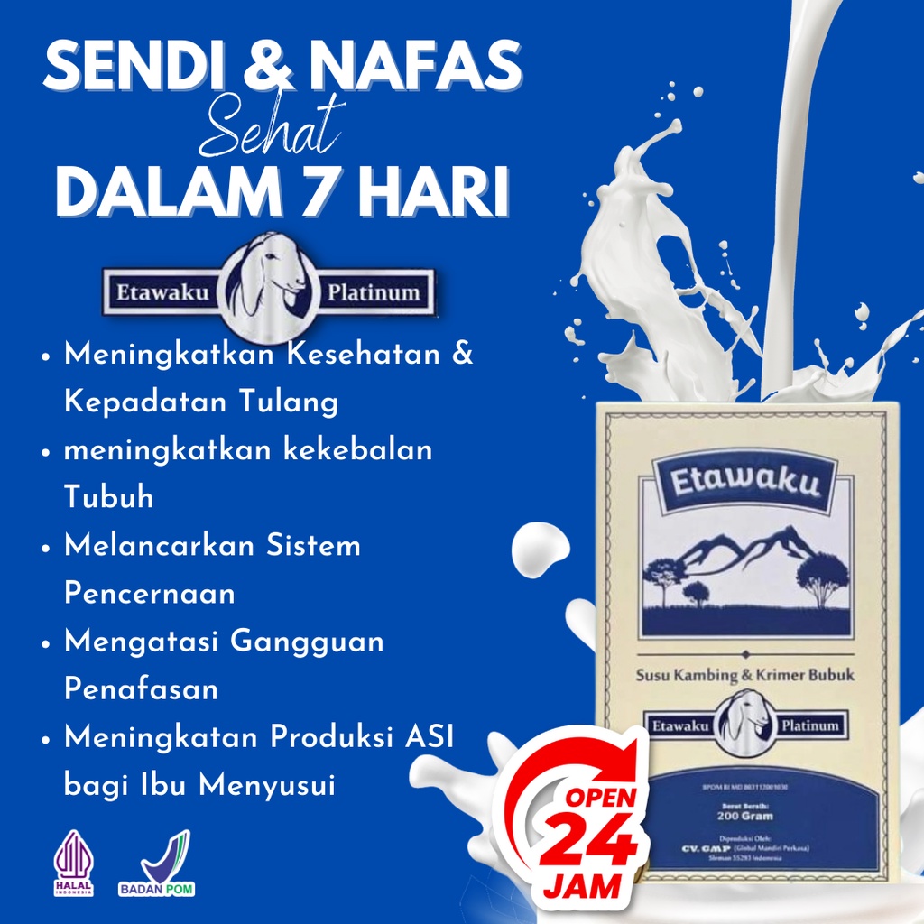 

SUSU KAMBING ETAWAKU PALTINUM - TIDAK AMIS - SUSU PERNAFASAN - ASMA - BRONKTIS PARU - PERNAFASAN