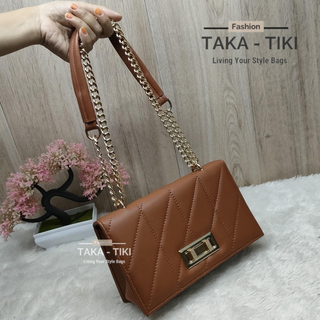 NEW TAS SELEMPANG SLINGBAG KOTAK BOY WANITA SPECIAL EDITION RANTAI TEBAL KOMBINASI