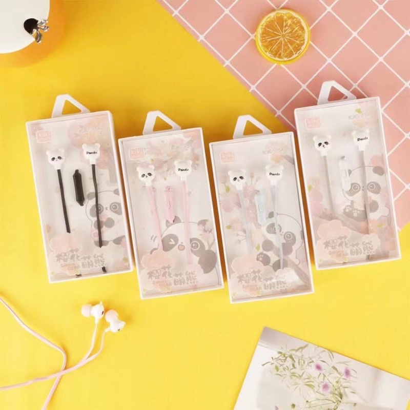 [ KI 356 ] Headset Earphone Lovely earphone PANDA /Earphone Karakter panda CUTE
