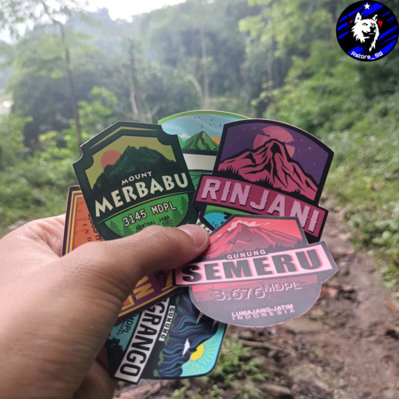 STICKER STIKER GUNUNG INDONESIA TAHAN AIR
