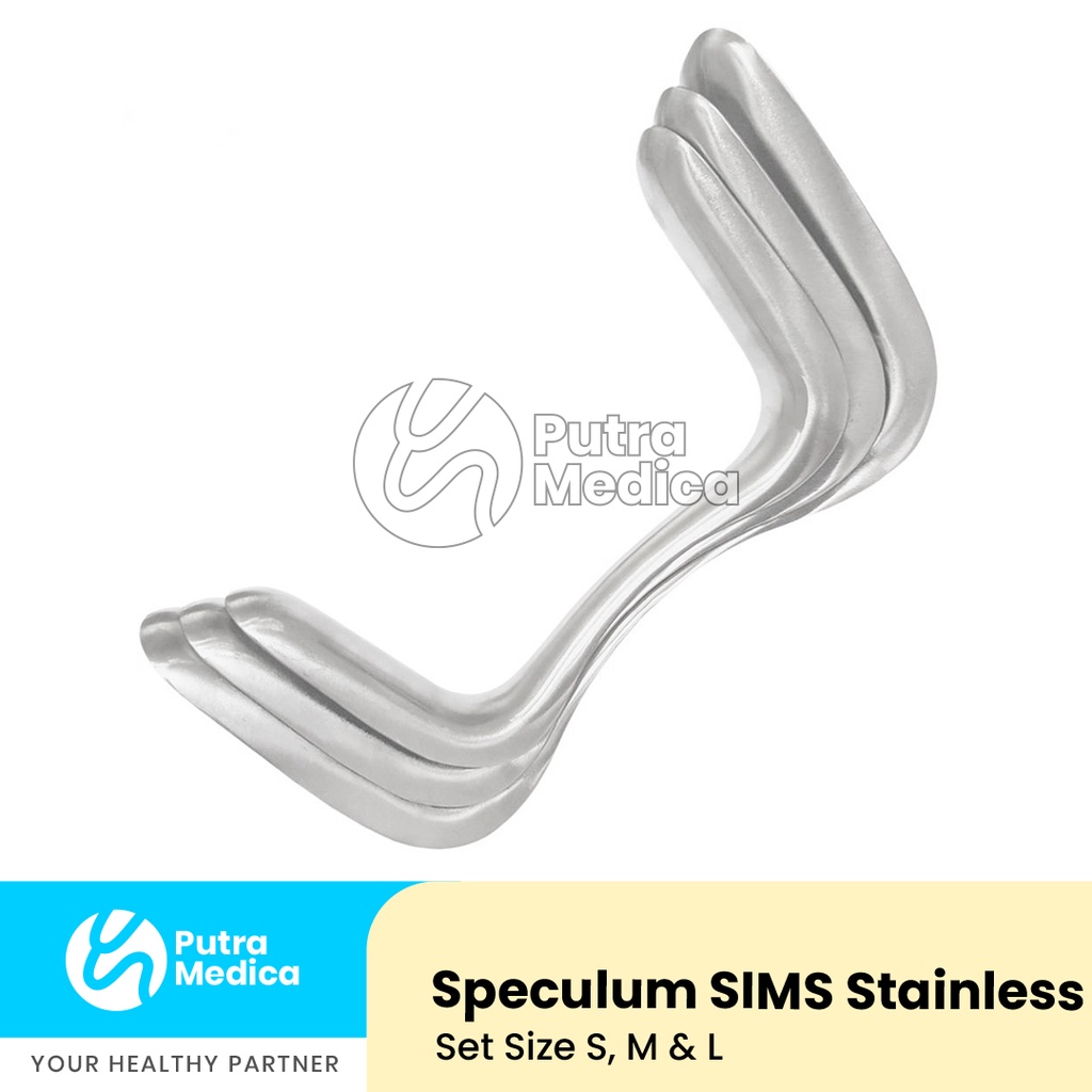 Sakamed Vaginal Speculum Sims Stainless - 1 Set / Spekulum Obgyn / Sim Retractor / Instrumen Kebidanan