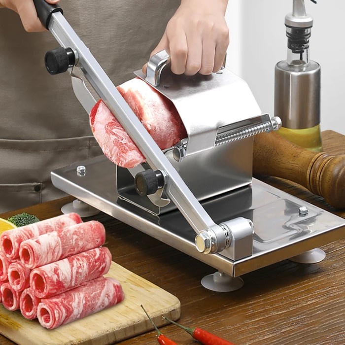 Gilingan Daging Mesin Pengiris Daging Manual Meat Slicer Alat Potong Tempe Tipis Tipis