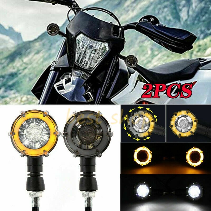 2 Pcs Lampu Sein LED Bentuk Bulat Untuk Modifikasi Motor