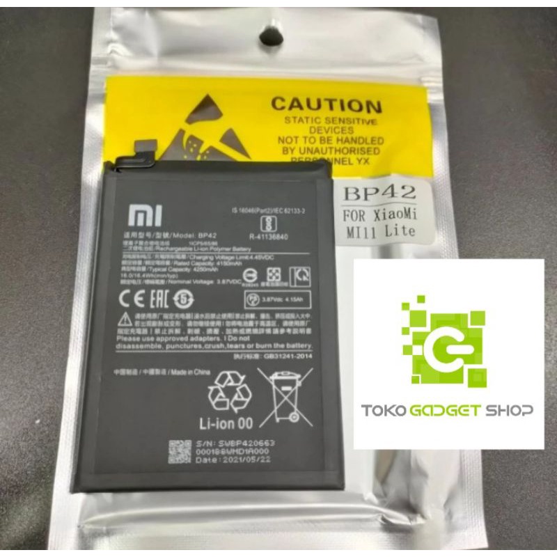 XIAOMI Baterai Battery Mi11 Lite BP42 Mi 11 Lite ORIGINAL 100%
