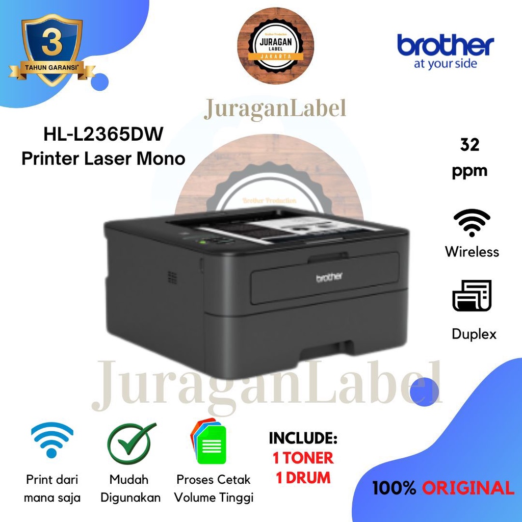 Jual BROTHER HLL2365DW Printer Laser Mono [Duplex + WiFi] L2365DW
