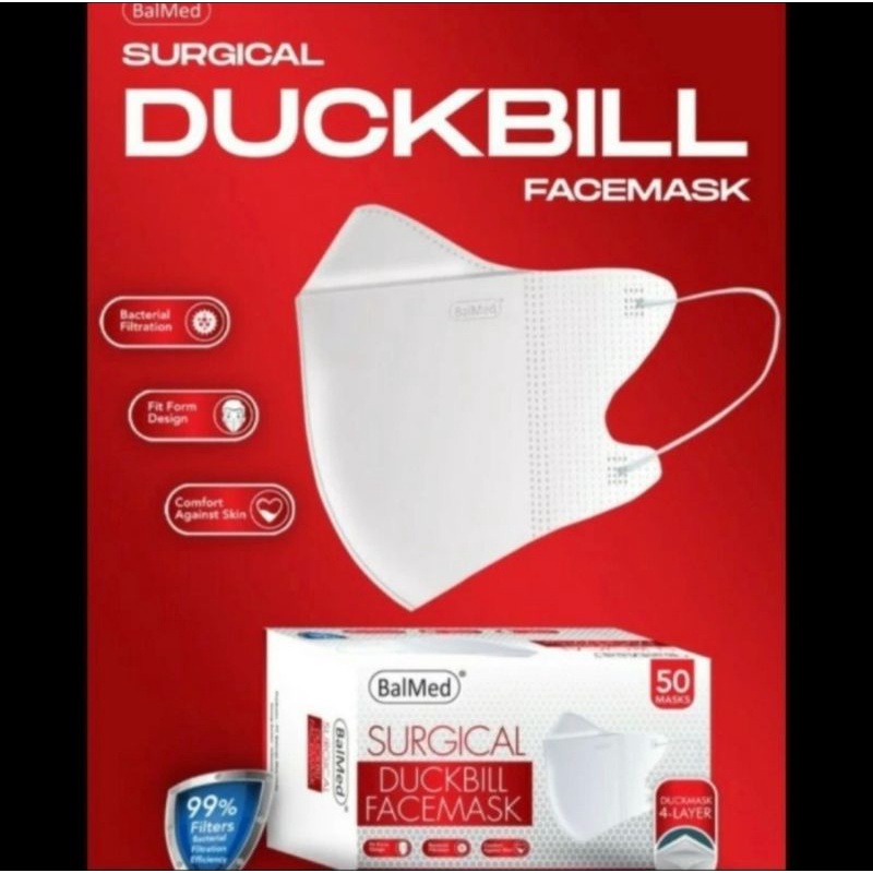 masker duckbil balmed 4ply 1 box isi 50pcs