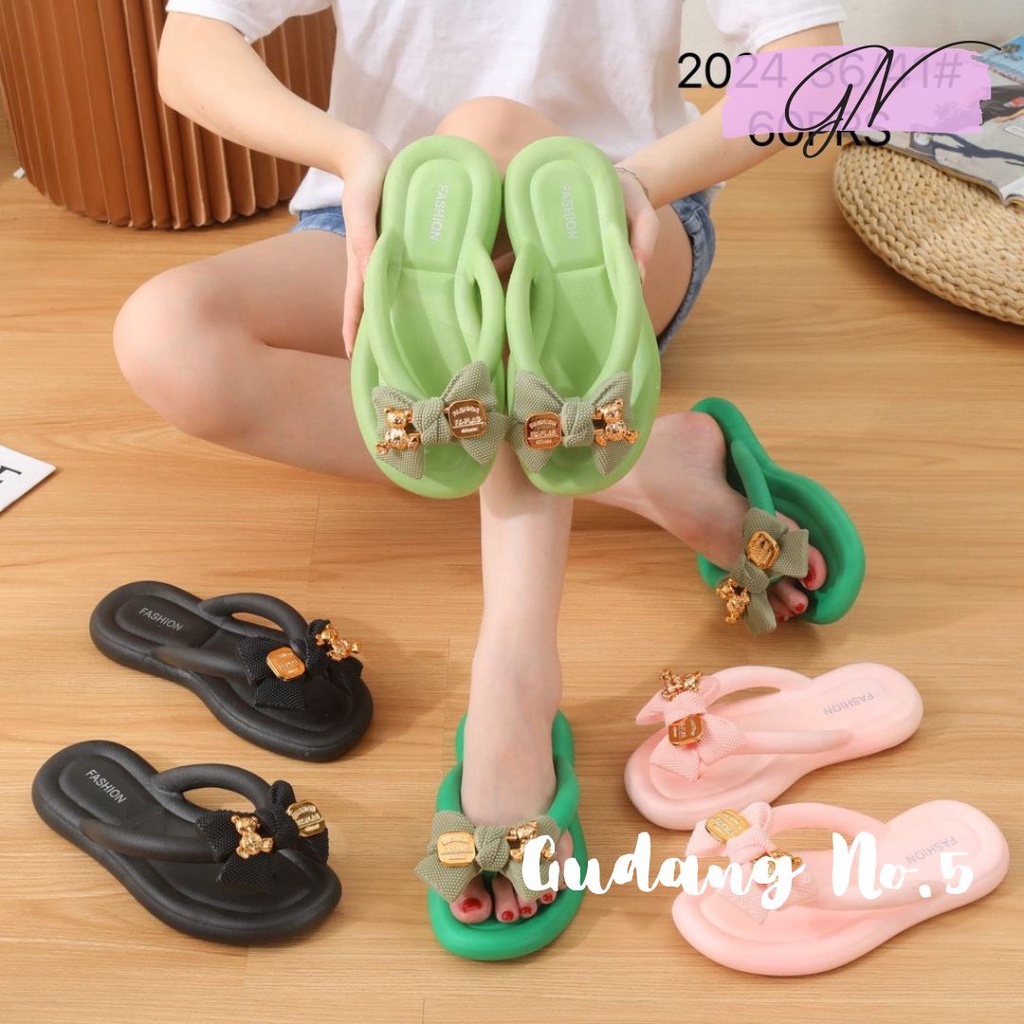 GN-2024 Sandal Jepit Jelly Pita Fashion Wanita Import