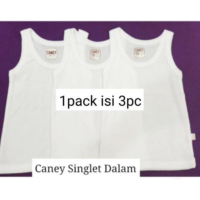 Caney Kaos Dalam Putih - Kaos Singlet Daleman Baju Anak Isi 3Pc