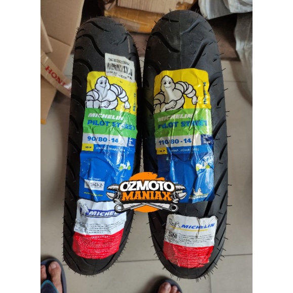Paket Ban Michelin Pilot Street 90/80-14 & 110/80-14
