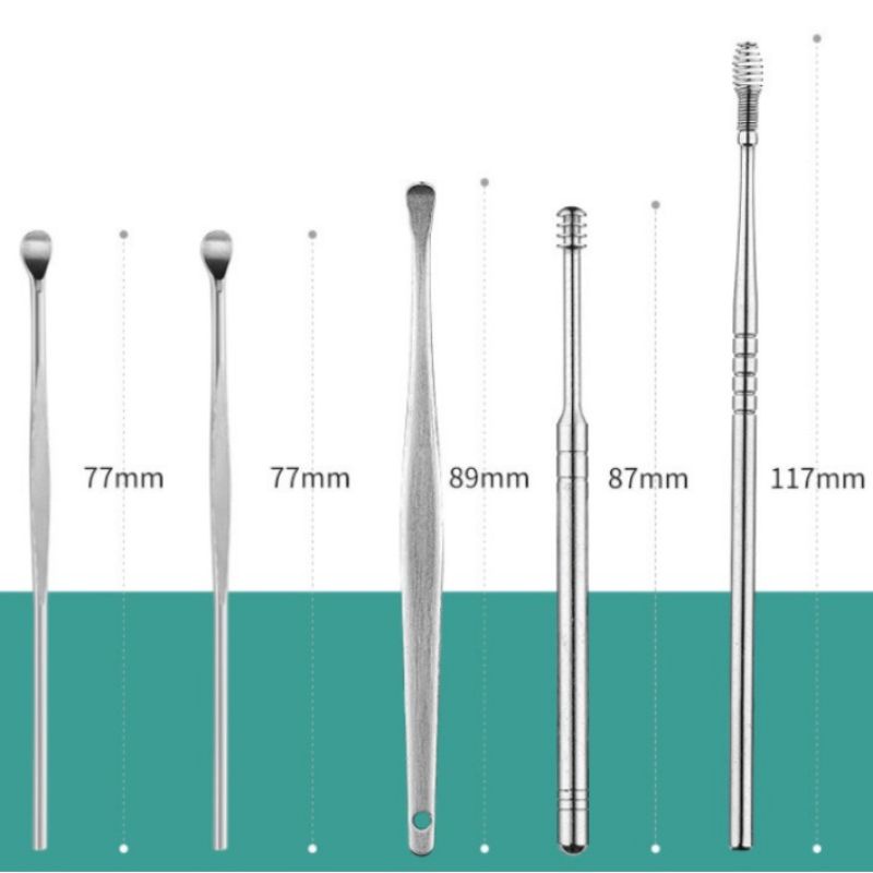 MS88 ALAT PEMBERSIH TELINGA SET 5 IN 1 KOREK KUPING BAHAN STAINLESS
