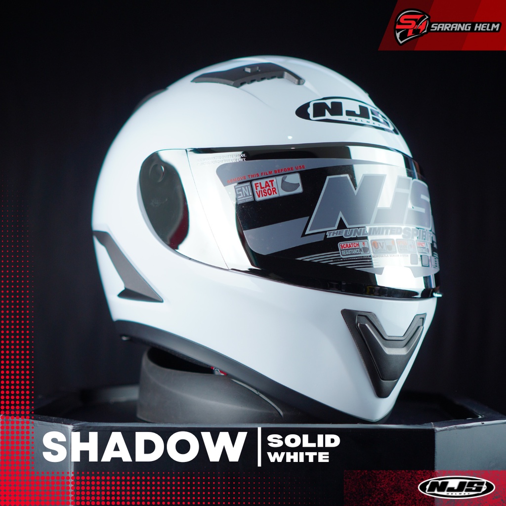 NJS Shadow Solid (FREE Iridium visor, Tear Off Post &amp; Antifog Pins)