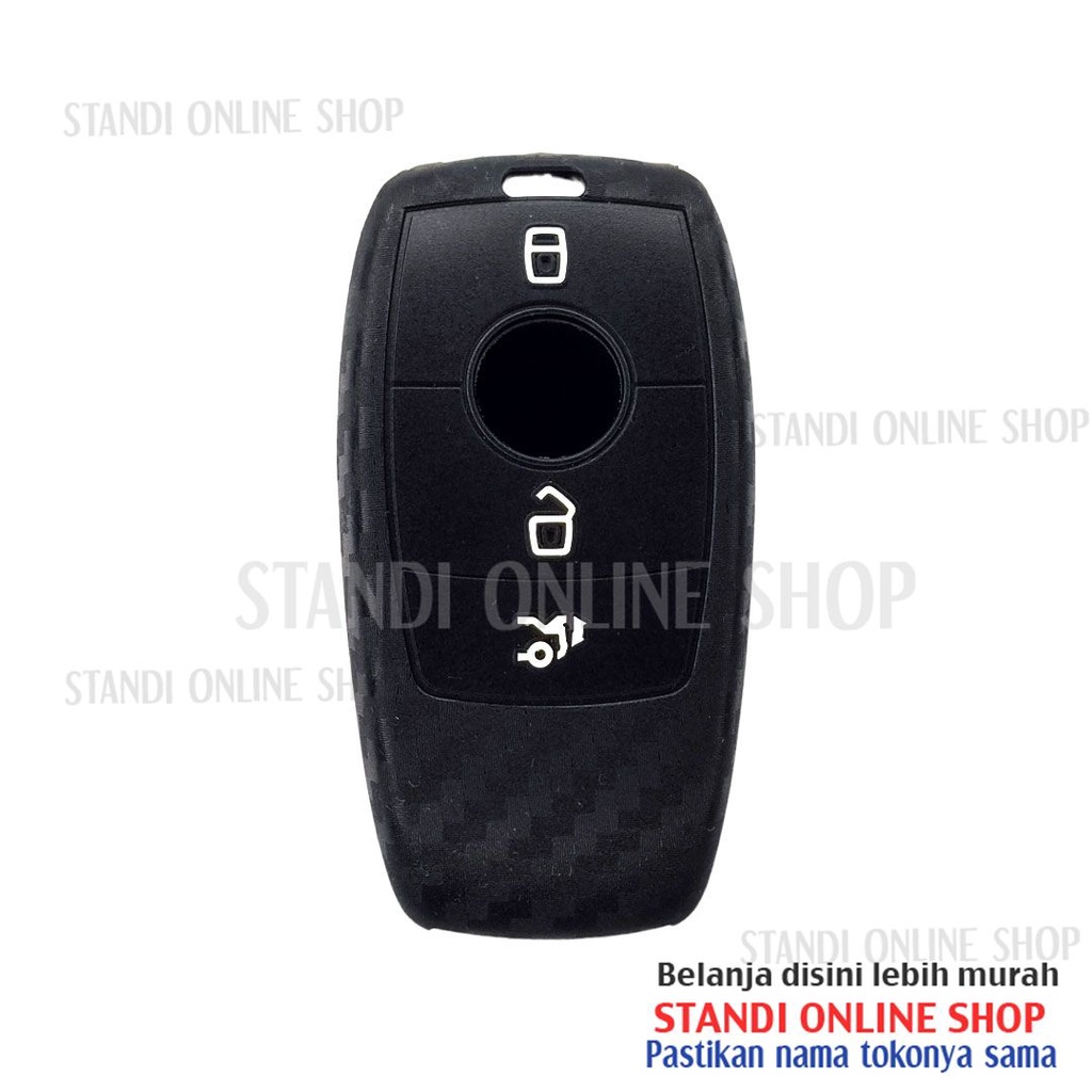 Sarung Kunci Silikon Remote Cover Carbon Smartkey Mercedes Benz New