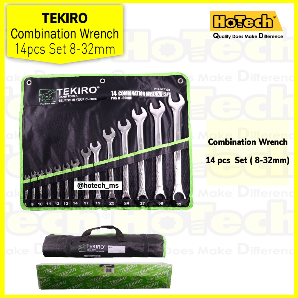 Combination Wrench Set 8-32mm 14 Pcs | Tekiro | Kunci Ring Pas Set 8-32mm 14 pcs | Tekiro Kunci Ring