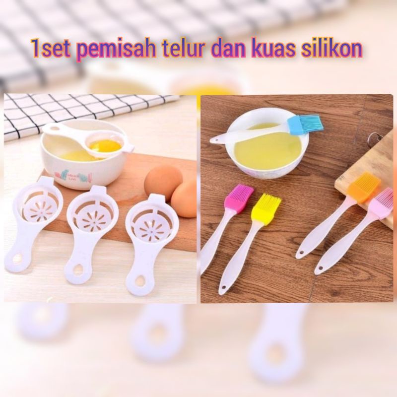 1set pemisah telur dan kuas silikon