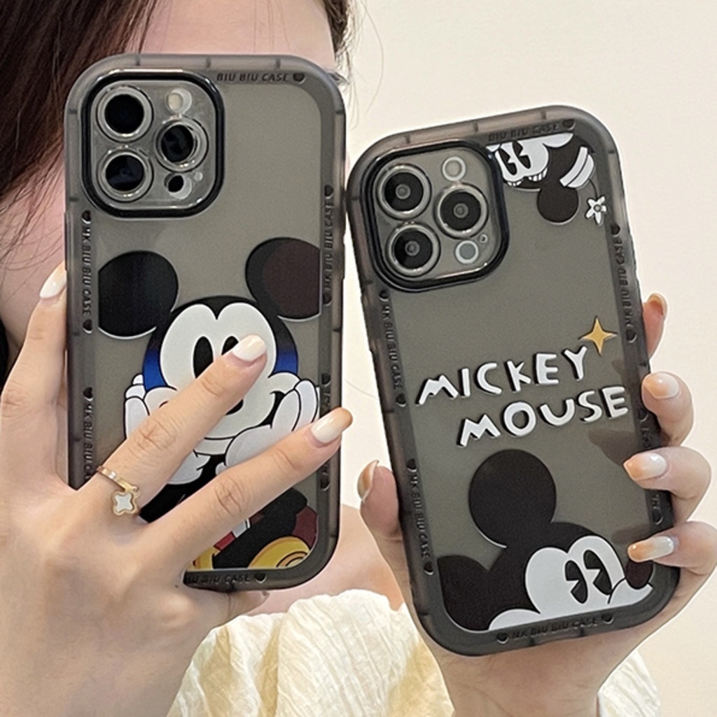 Case Transparan Motif Kartun Kepala Tikus Untuk IPhone 12 13 11 Pro Max X Xs Max Xr Hgb