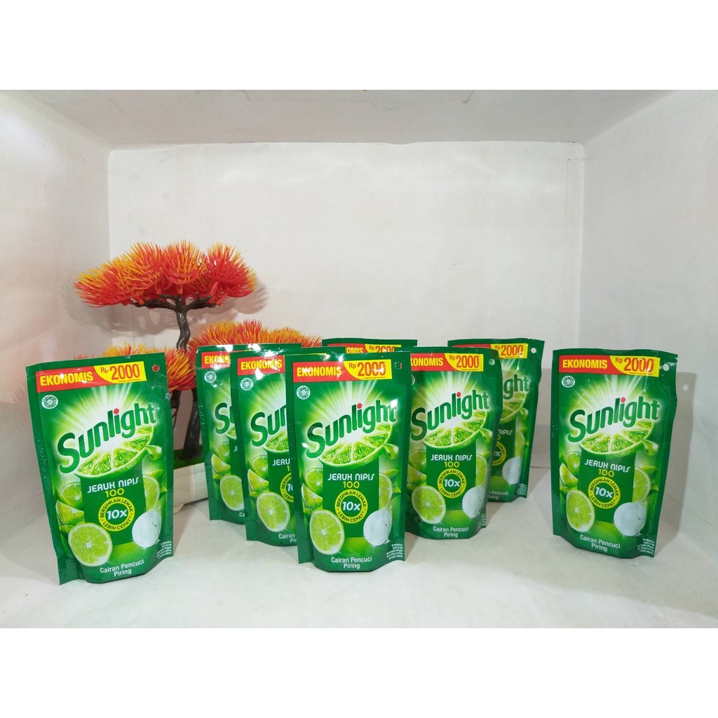 Sunlight Sabun Cuci Piring Dish Wash Lime Cairan Pencuci Jeruk Nipis Refill 90ml