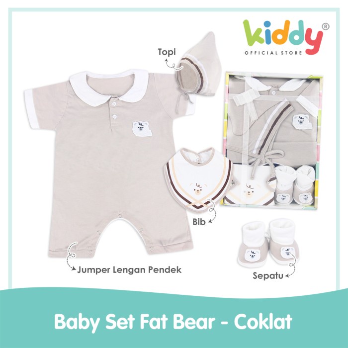 

(COD) Baby gift set Fat Bear/ Hampers bayi besar / Kado Lahiran /11174 - Abu-abu