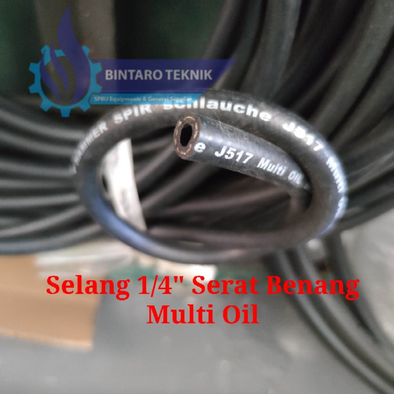 HARGA PER METER Selang Serat Benang 1/4" Multi Oil Hydraulic Hose Selang 1 per 4 Inch Selang Bensin 