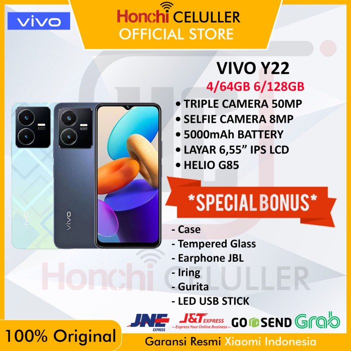 VIVO Y22 6/128 GB 4/64 GB GARANSI RESMI VIVO INDONESIA