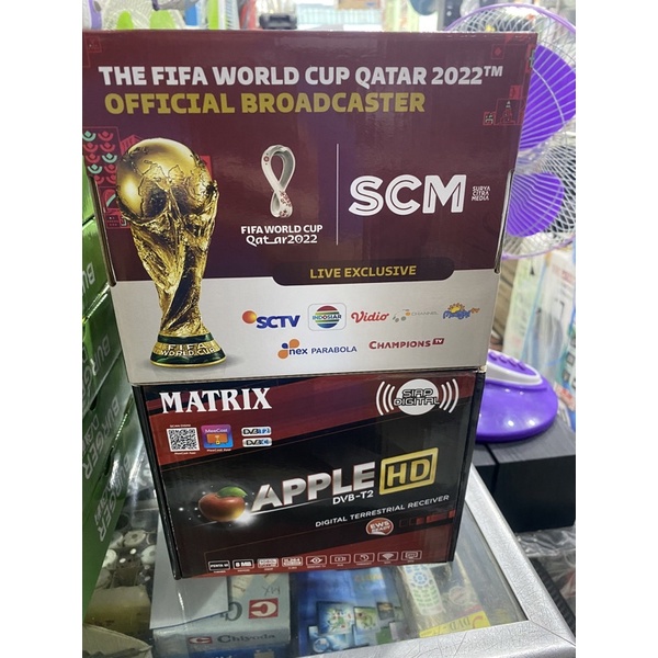 STB Set Top Box Matrix Apple HD Merah