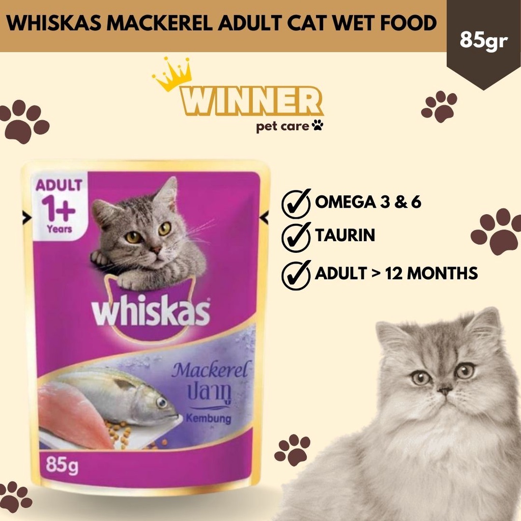 Whiskas Mackerel Adult Cat Wet Food Pouch 85gr