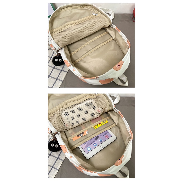 WYK145 Tas Ransel Wanita Sekolah Motif Beruang Bear Pattern Backpack School Impor TKM