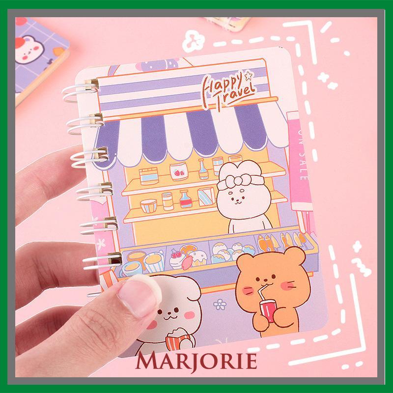 A7 Buku kecil Kartun mini notebook ring motif buku tullis kecil lucu notebook ring motif Perlengkapan sekolah-MJD