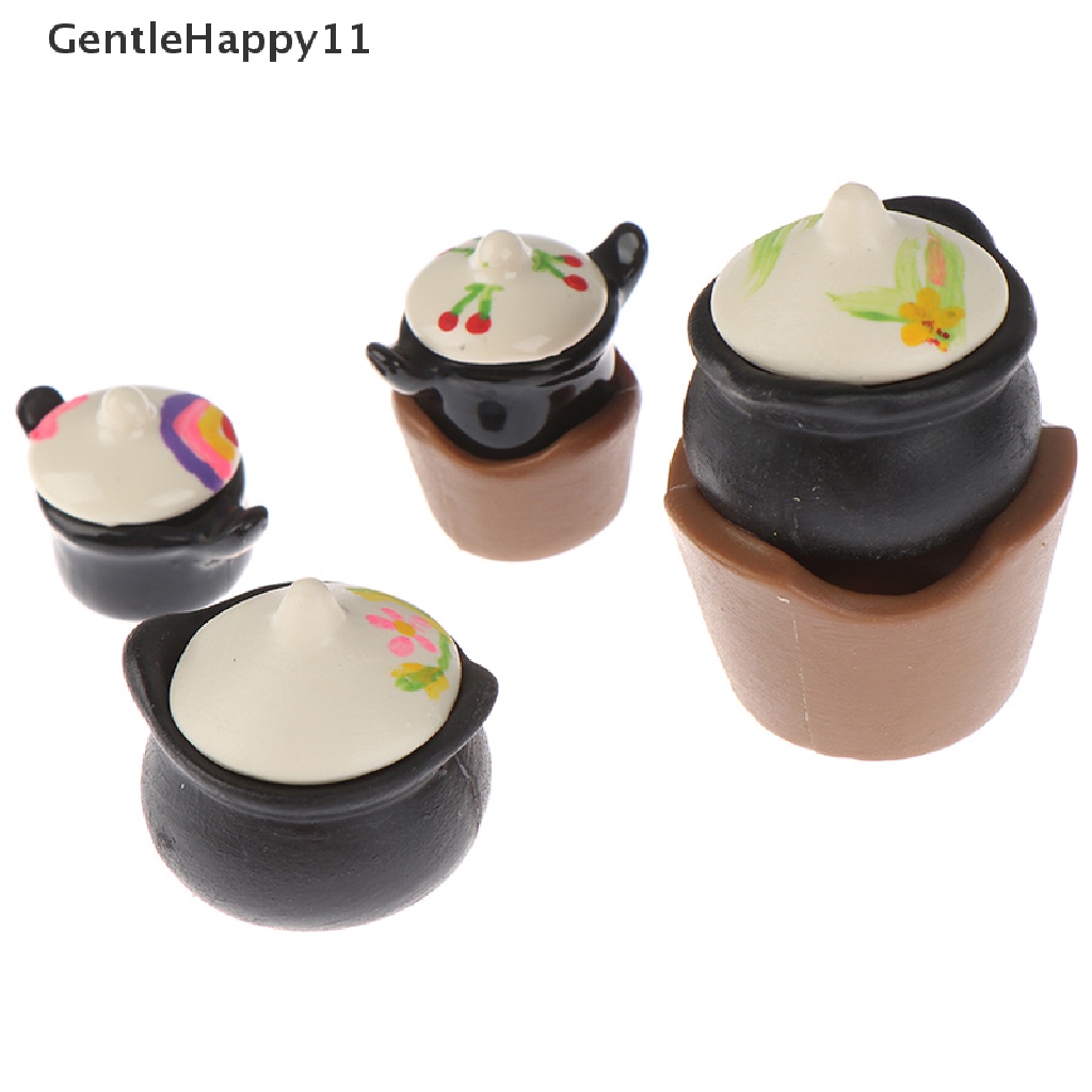 Gentlehappy1:12rumah Boneka Miniatur Kompor Karbon Panci Sup Model Dapur Masak Mainan id