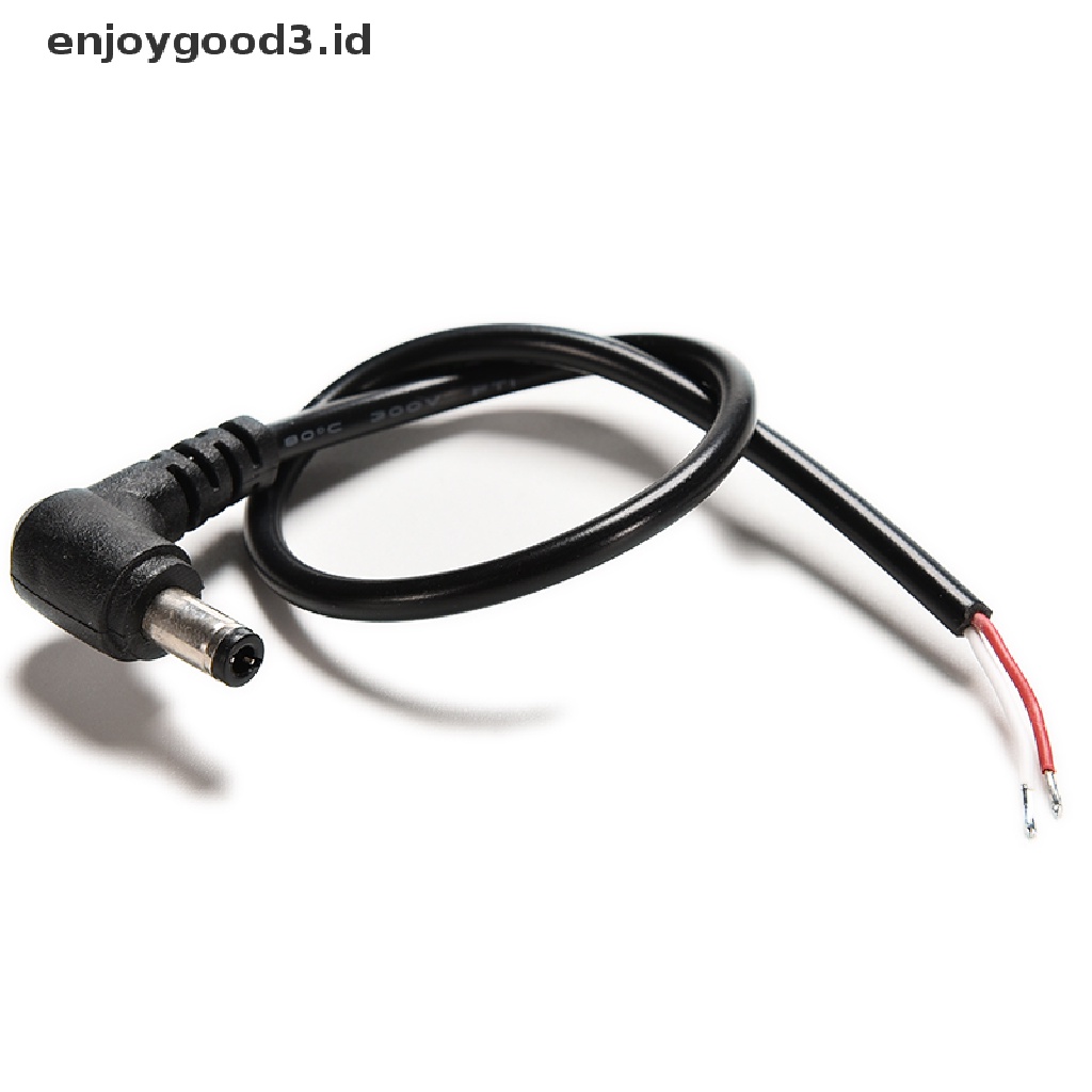 Kabel Konektor Power Plug Male Sudut Kanan DC 5.5x2.1mm Warna Hitam