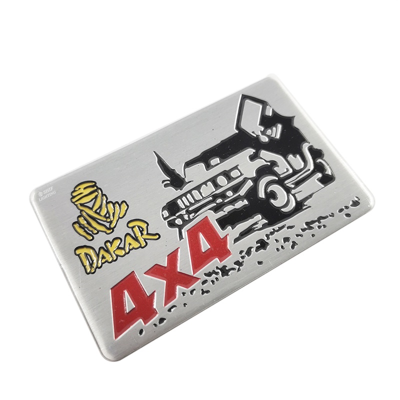 1pc Stiker Emblem Logo DAKAR Rally Racing 4X4 Bahan Aluminum Untuk Dekorasi Mobil Jeep / Truk / Motor / Sepeda