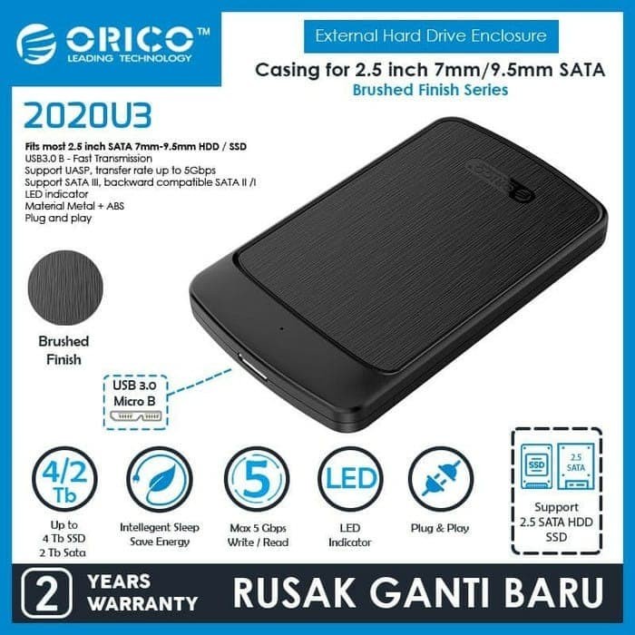 Orico 2020U3 Casing SSD &amp; HDD 2.5 SATA USB 3.0