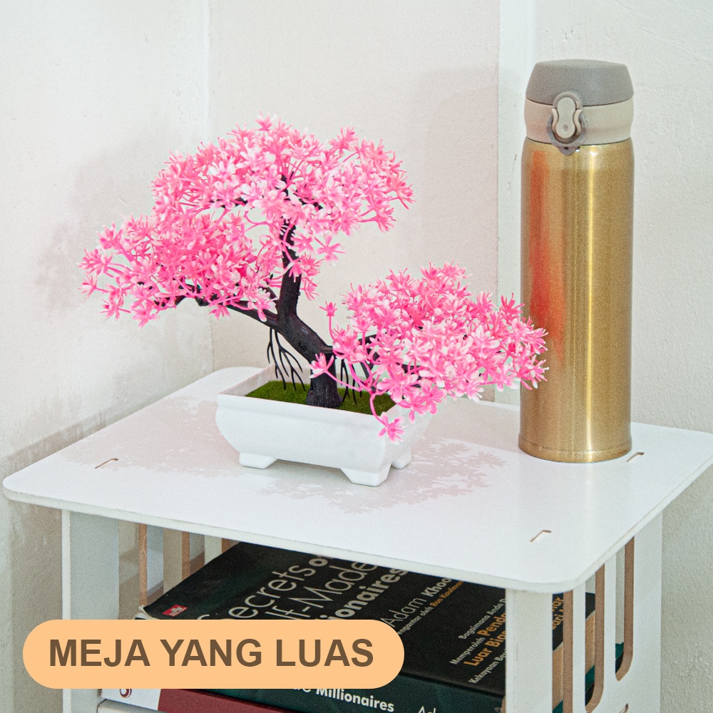 Meja Sudut Persegi Nakas Pojok Minimalis Samping Teras Kamar Tidur Coffee Table LC012C