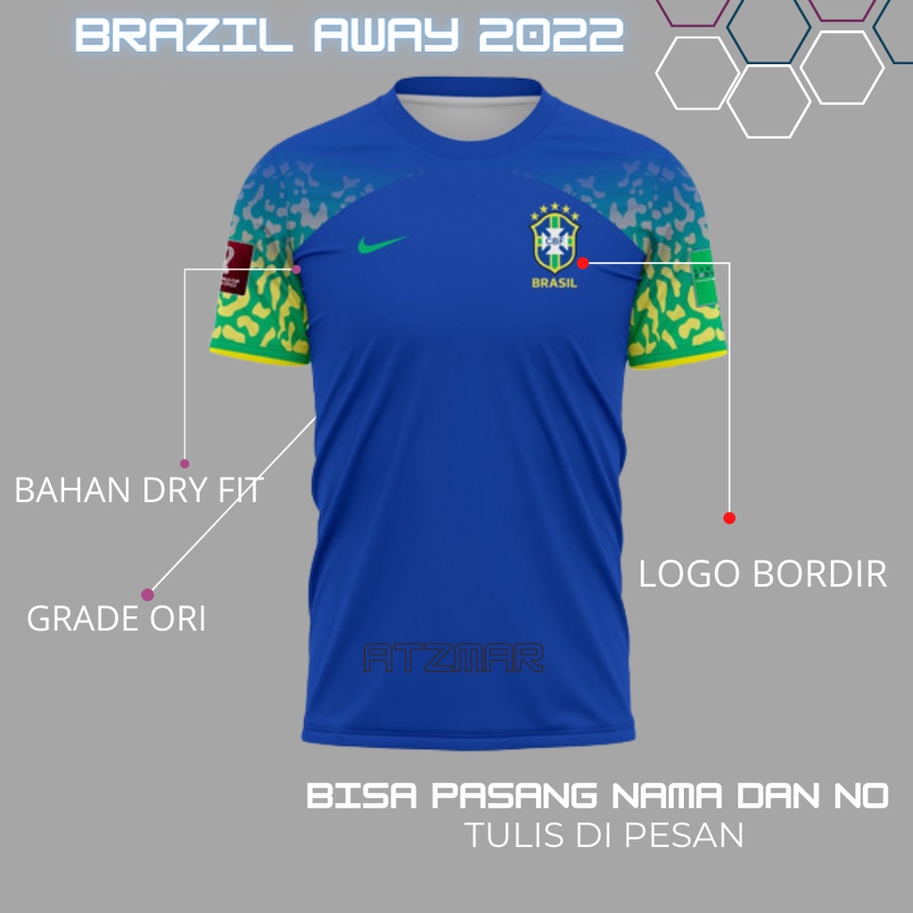 Jual JERSEY BRAZIL PIALA DUNIA 2022 QATAR BAJU BOLA JERSY TIMNAS ...