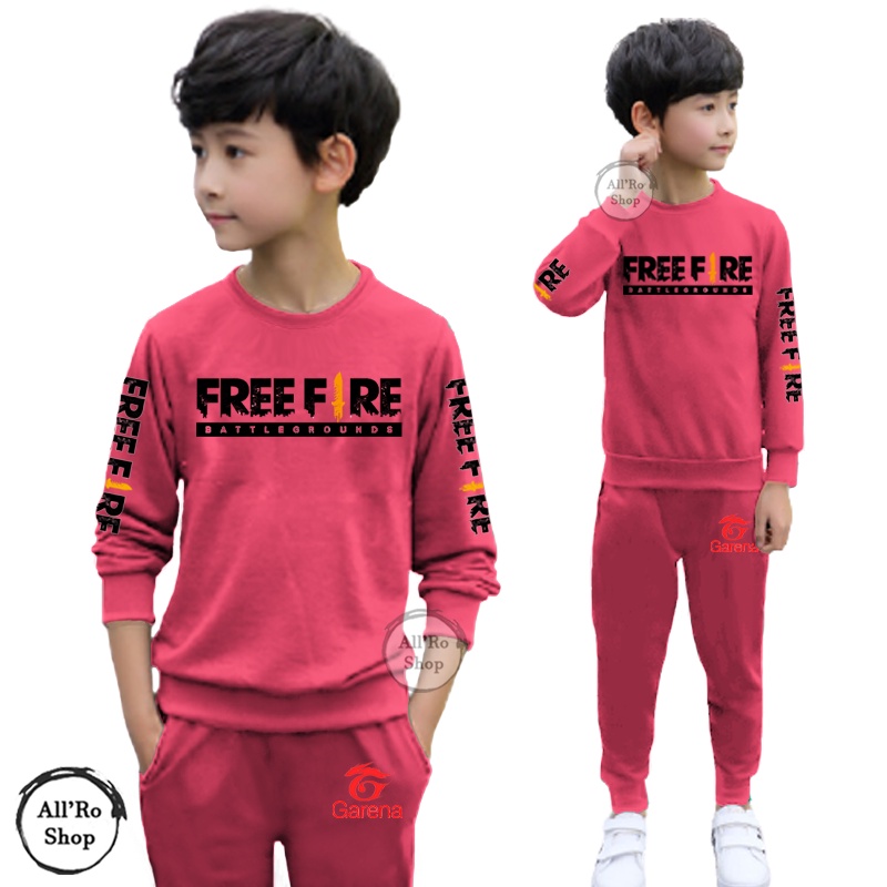 Baju Setelan Anak Remaja ABG UNISEX Olahraga Senam Motif FF EP EP FREE FIRE Booyah Stelan Anak Laki Usia 5 sampai 13 tahun ARS 00053