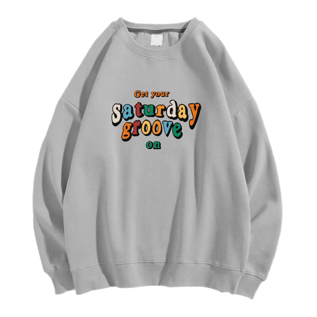 SATURDAY GROOVE SWEATER SWITER CREWNECK PRIA WANITA OVERSIZE Size M-XXL ANAIRA