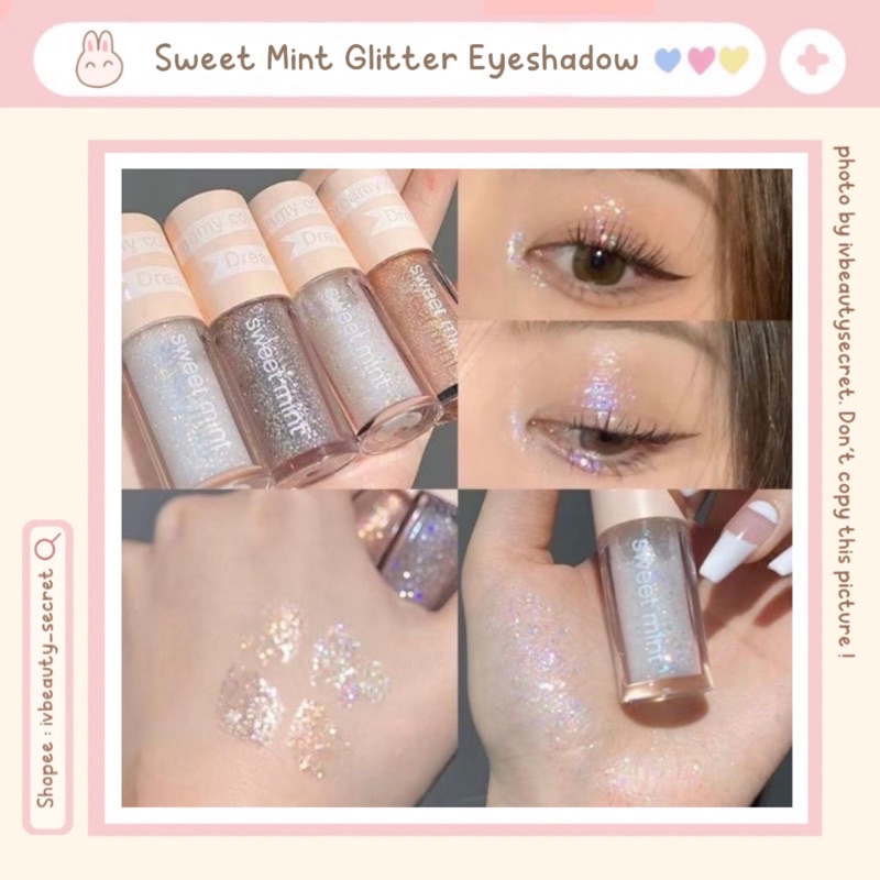 𝐄𝐘𝐄𝐒𝐇𝐀𝐃𝐎𝐖 - SWEET MINT Liquid Glitter Eyeshadow Cair Korea
