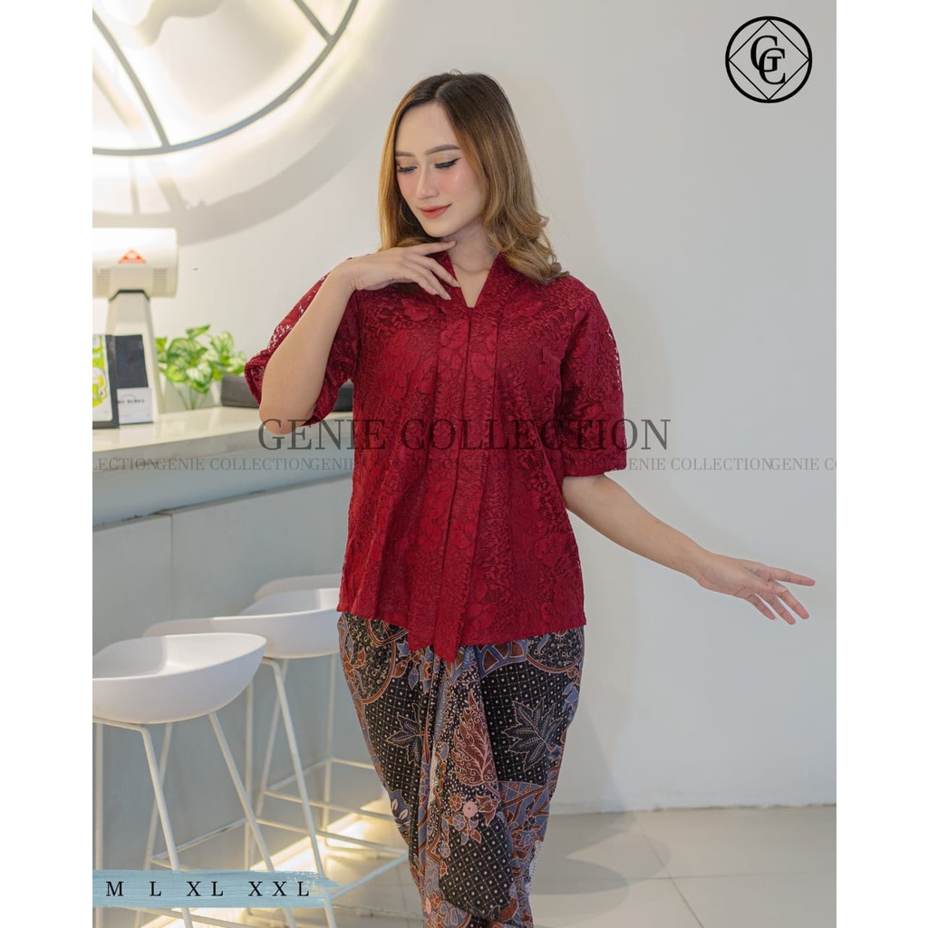 ATASAN KEBAYA FLOY PENDEK KUTUBARU BROKAT - ATASAN KEBAYA BROKAT