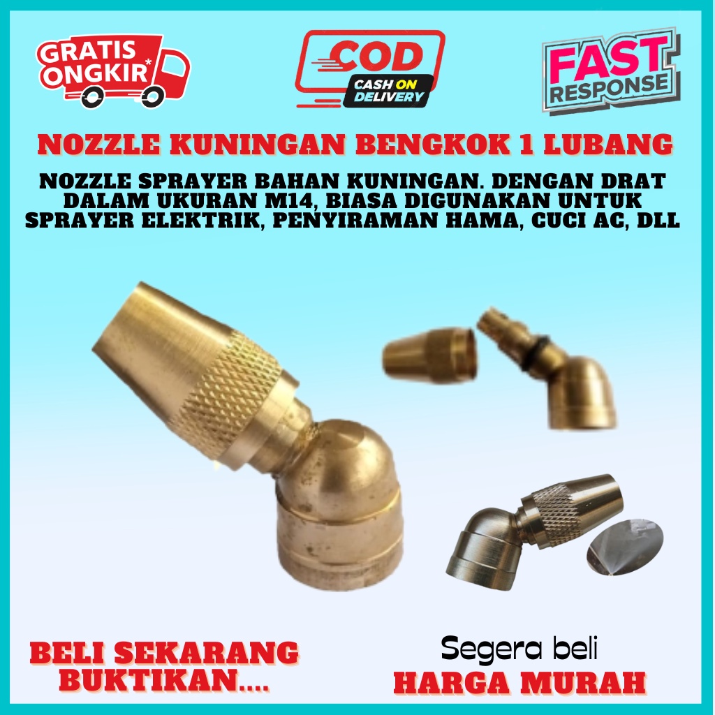 NOZZLE KUNINGAN SPRAYER ELEKTRIK BENGKOK 1 LUBANG MISTING NOZLE SPUYER KABUT KNAPSACK NOSEL ADJUSTABLE ALAT CUCI SIRAM MOTOR MOBIL AC TAMAN SEMPROTAN HAMA KEBUN VITRIAS