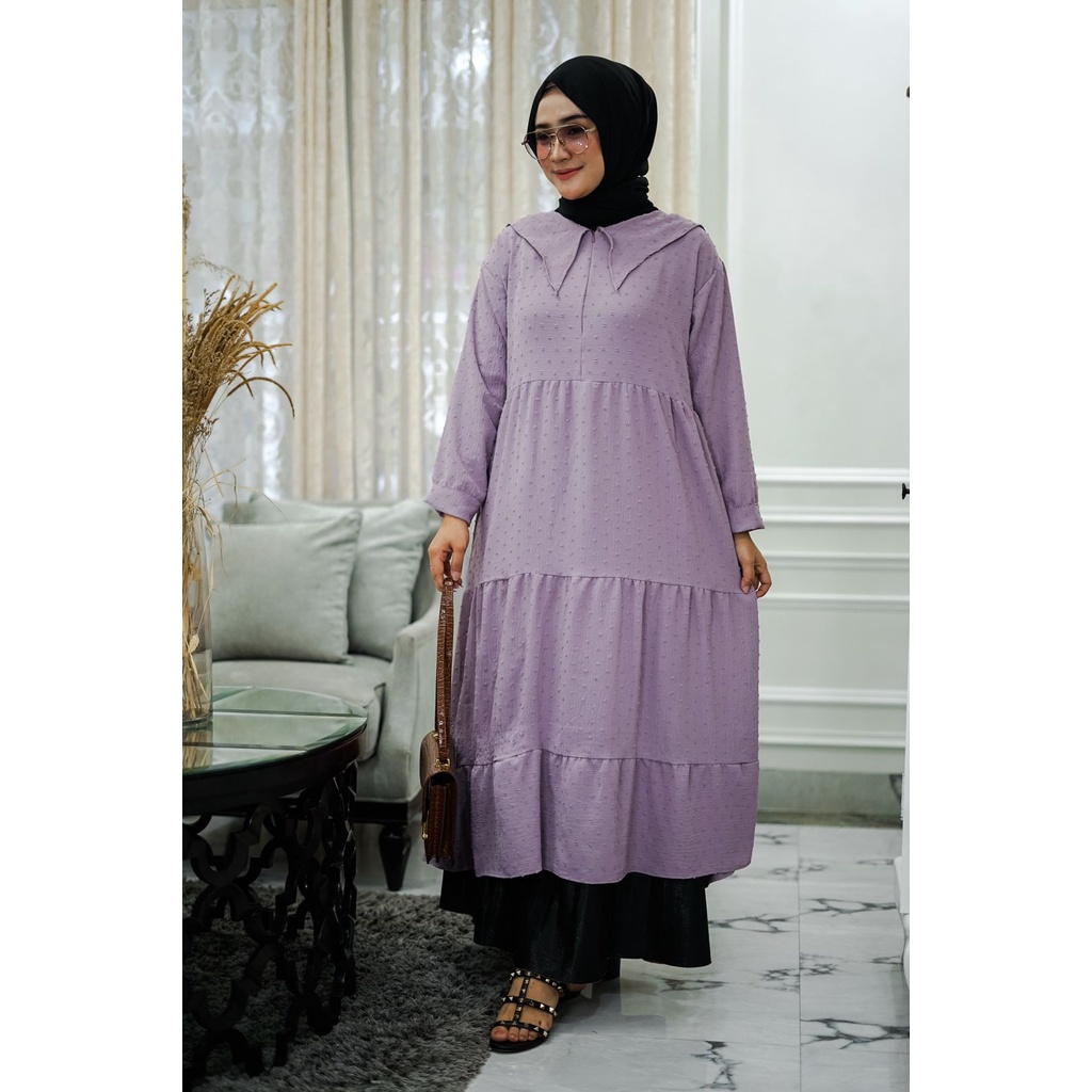 PIK - Tunik Gamia (KERAH LANCIP) /Mini Dress Muslim/ Pakaian Wanita/ Tunik Jumbo