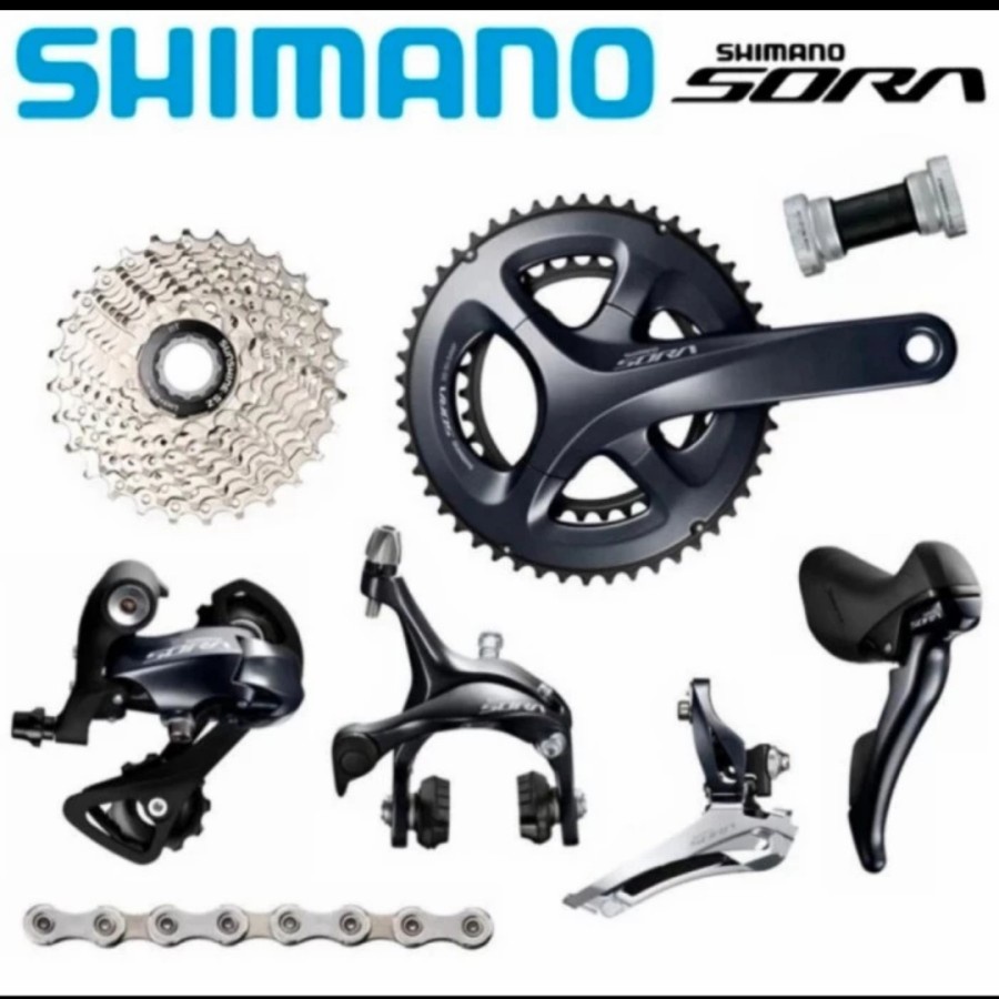 GROUPSET SHIMANO SORA R3000 2 X 9 SPEED ROAD BIKE