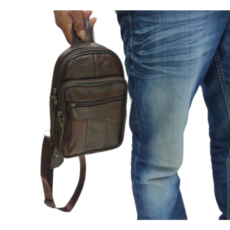 Tas selempang pria kulit impor Tas slingbag kulit pria impor