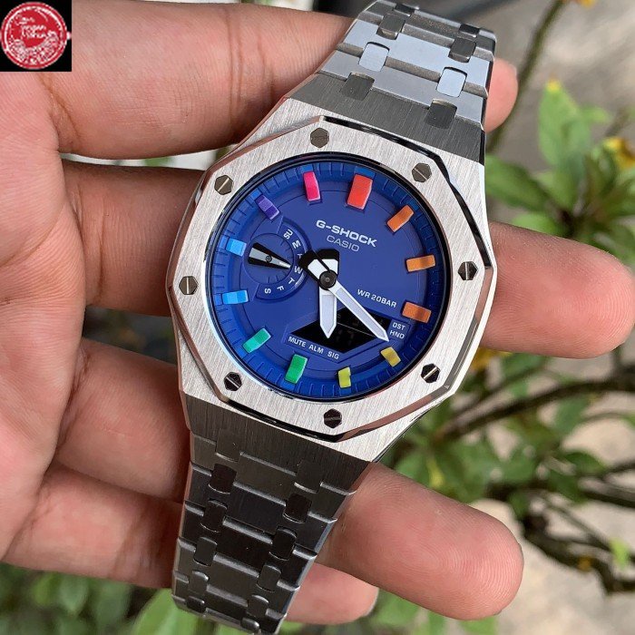 Jam Tangan G-Shock GShock GA-2100 GA2100 HC-2ADR Original Silver Gen3