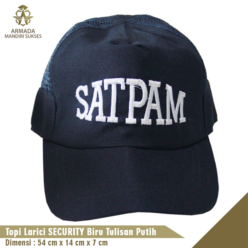 Topi Larici Satpam Tulisan - Topi Security