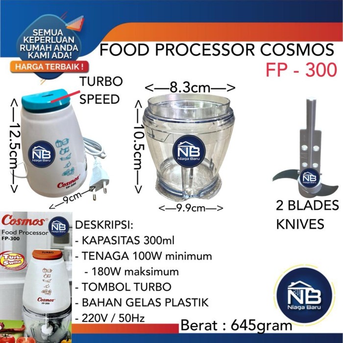 Jual Cosmos Food Processor Fp300 Pelumat Chopper Shopee Indonesia